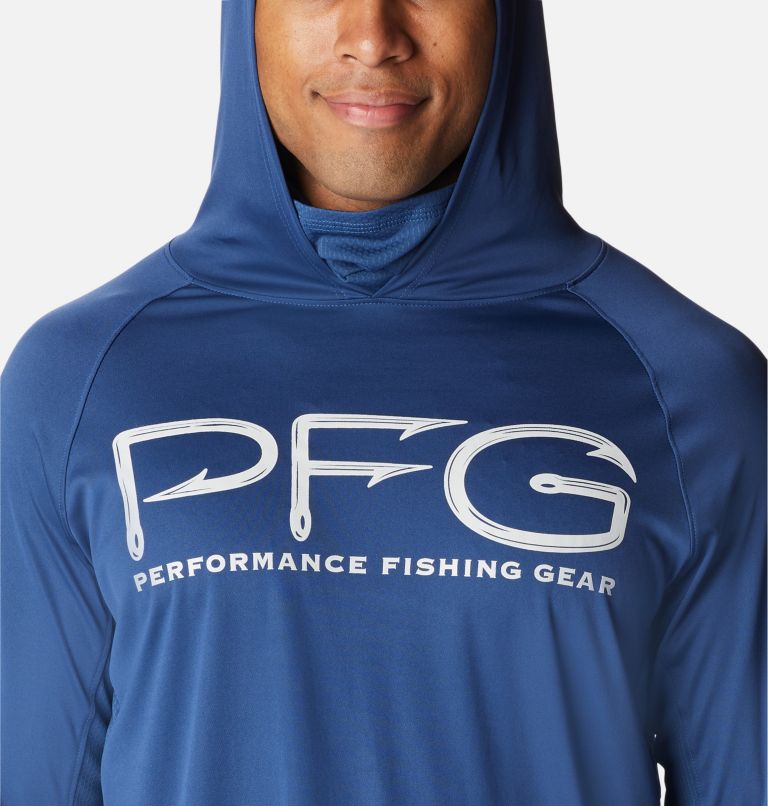 Men's PFG Terminal Tackle Vent Hoodie, Color: Carbon, Cool Grey, image 6