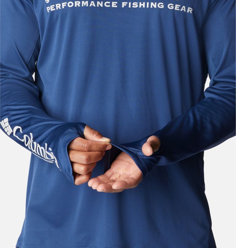 Men's PFG Terminal Tackle Vent Hoodie, Color: Carbon, Cool Grey, image 7