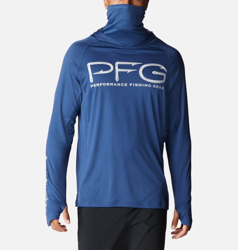 Thumbnail: Men's PFG Terminal Tackle Vent Hoodie, Color: Carbon, Cool Grey, image 8