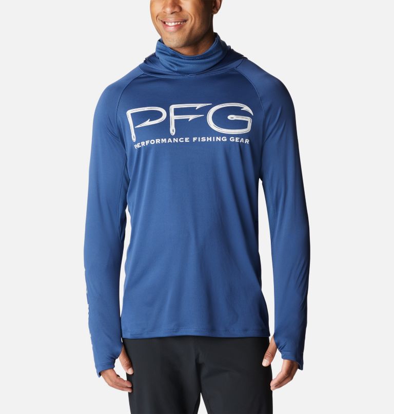 Men's PFG Terminal Tackle Vent Hoodie, Color: Carbon, Cool Grey, image 1