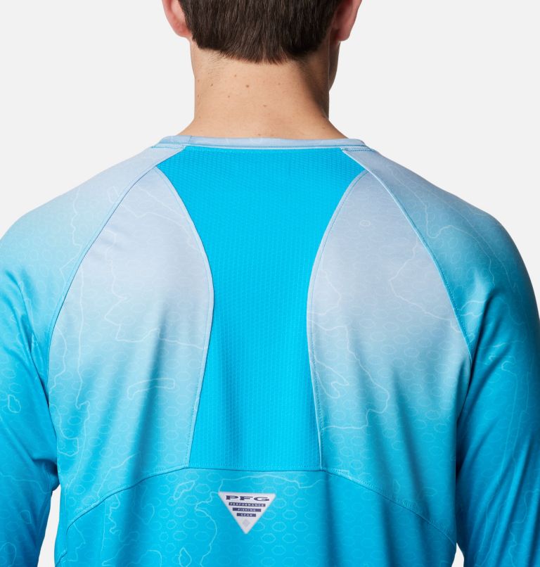 Men's Super Terminal Tackle Vent Long Sleeve T-Shirt, Color: Ocean Blue Terminal Techcamo, image 5