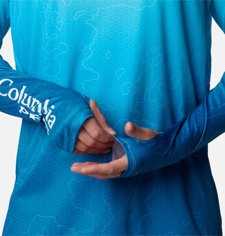 Men's Super Terminal Tackle Vent Long Sleeve T-Shirt, Color: Ocean Blue Terminal Techcamo, image 6