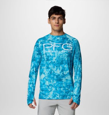 Camiseta de manga larga con ventilación Super Terminal Tackle para hombre, Color: Blue Echo Seamoss, image 1