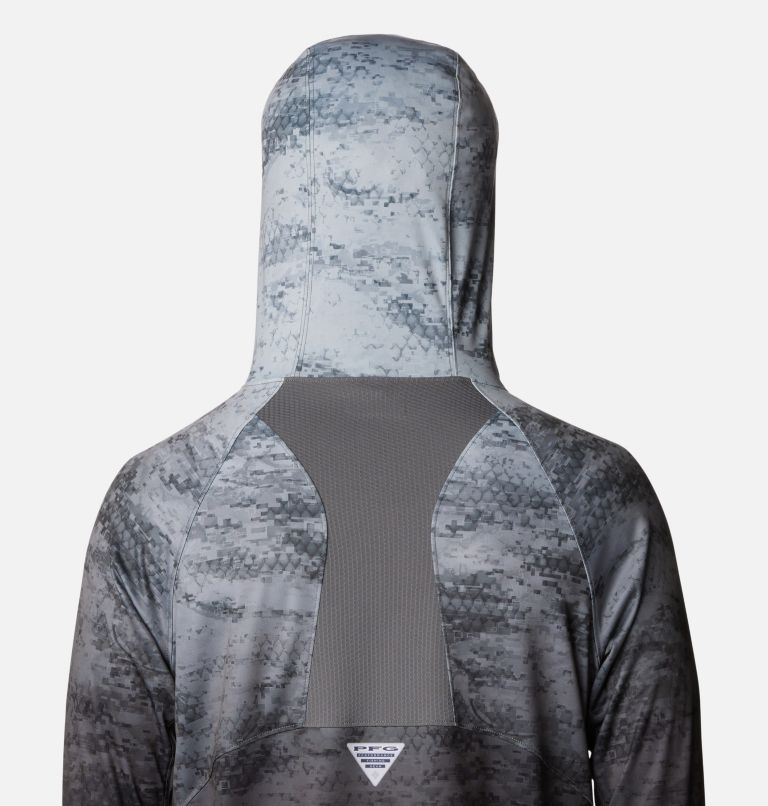 Men's PFG Super Terminal Tackle Vent Hoodie, Color: Black PFG Camo Gradient, image 5