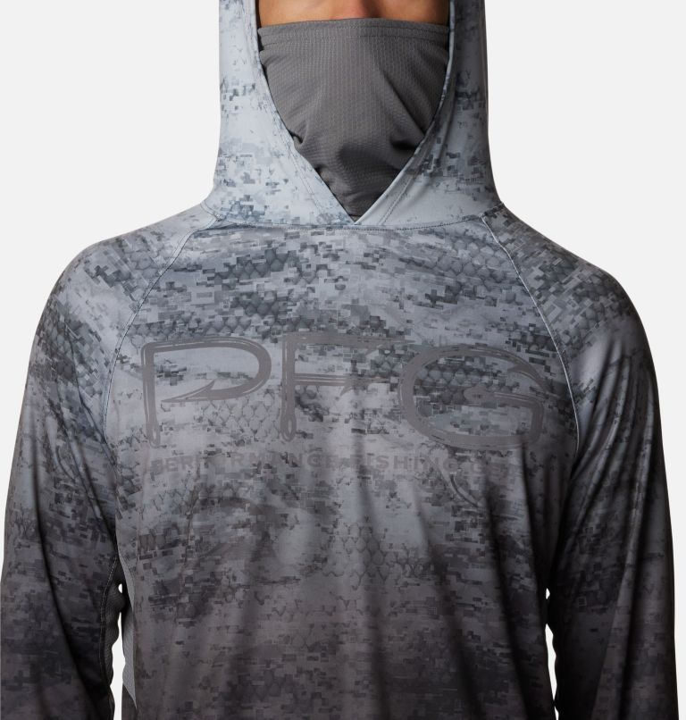 Men's PFG Super Terminal Tackle Vent Hoodie, Color: Black PFG Camo Gradient, image 6
