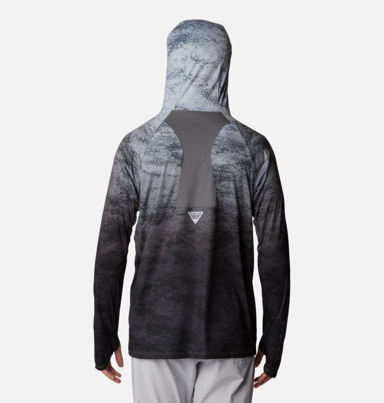 Men's PFG Super Terminal Tackle Vent Hoodie, Color: Black PFG Camo Gradient, image 2
