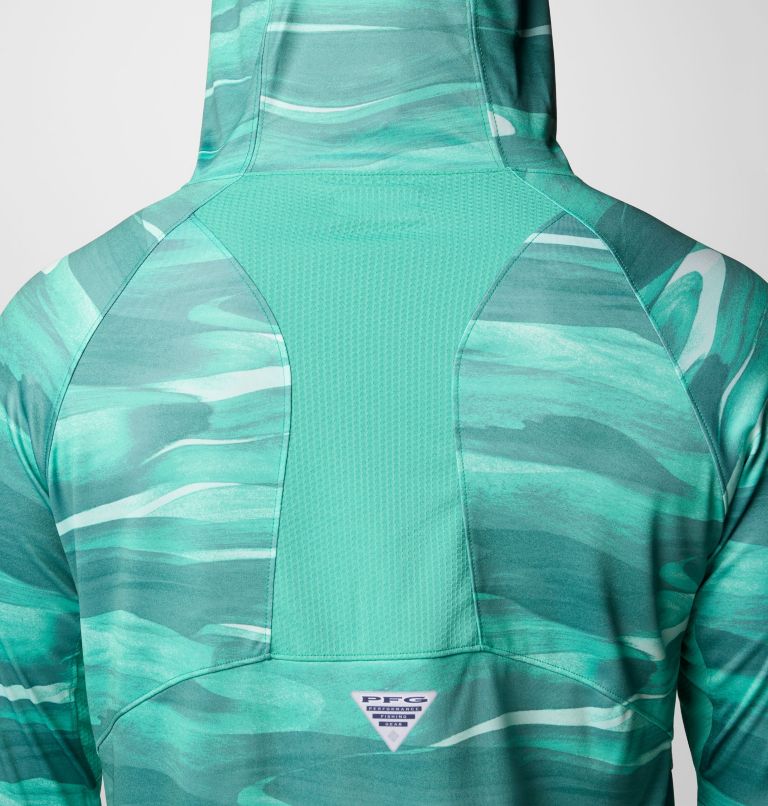 Men's PFG Super Terminal Tackle Vent Hoodie, Color: Glaze Green Obsidian, image 6