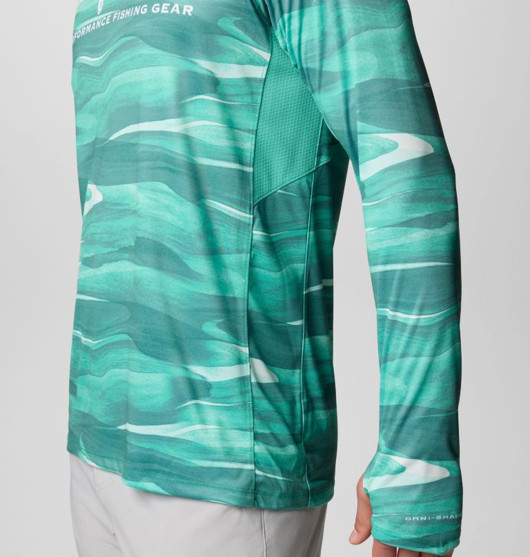 Men's PFG Super Terminal Tackle Vent Hoodie, Color: Glaze Green Obsidian, image 8
