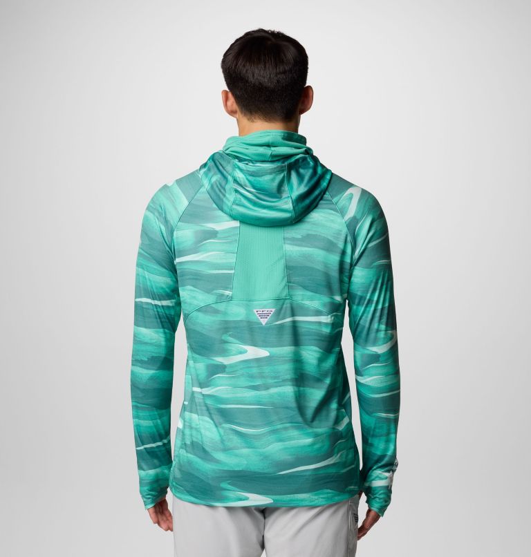 Men's PFG Super Terminal Tackle Vent Hoodie, Color: Glaze Green Obsidian, image 3