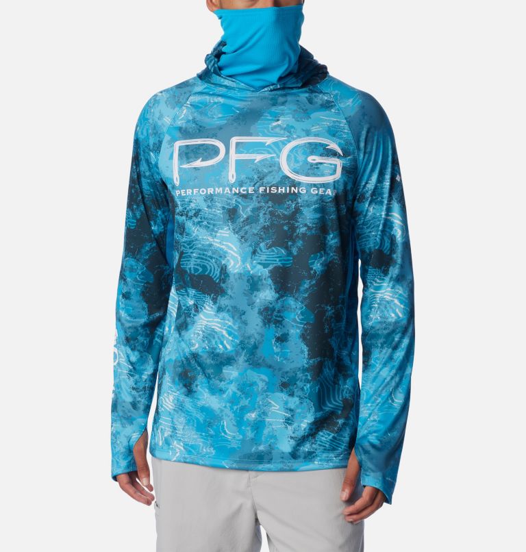 Men's PFG Terminal Tackle Hoodie - Cool Grey Vivid Blue - Ramsey
