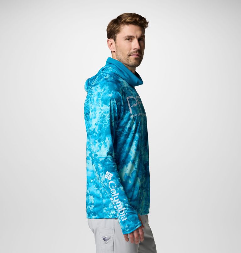 Sudadera con capucha y ventilación PFG Super Terminal Tackle para hombre, Color: Blue Echo Seamoss, image 7