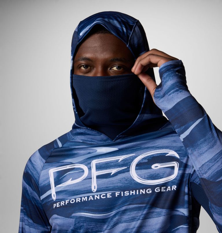 Men's PFG Super Terminal Tackle Vent Hoodie, Color: Collegiate Navy Obsidian, image 5