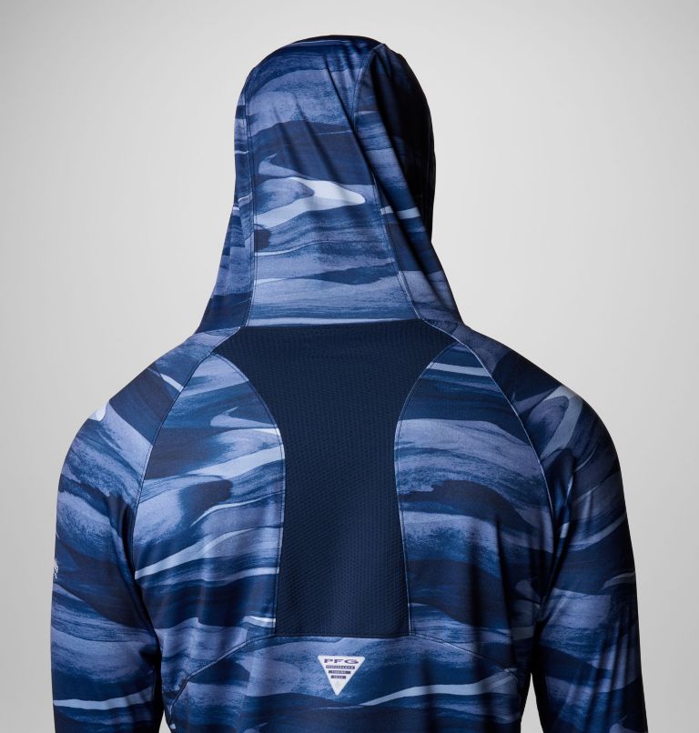 Men's PFG Super Terminal Tackle Vent Hoodie, Color: Collegiate Navy Obsidian, image 6