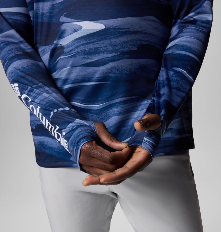 Men's PFG Super Terminal Tackle Vent Hoodie, Color: Collegiate Navy Obsidian, image 7