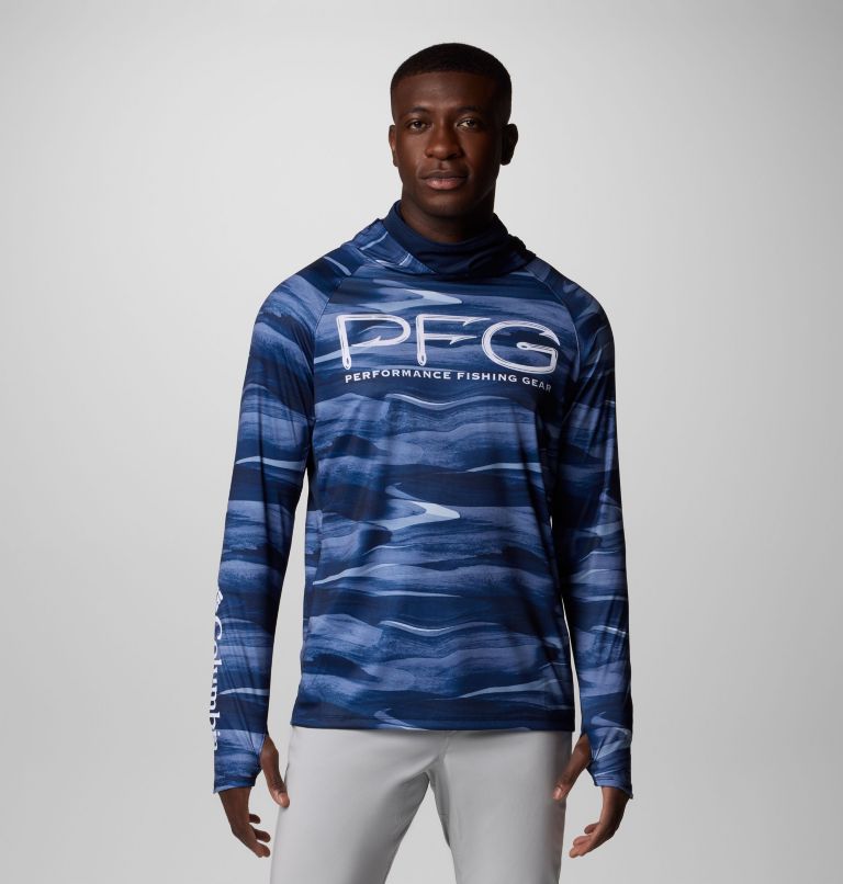 Men's PFG Super Terminal Tackle Vent Hoodie, Color: Collegiate Navy Obsidian, image 1