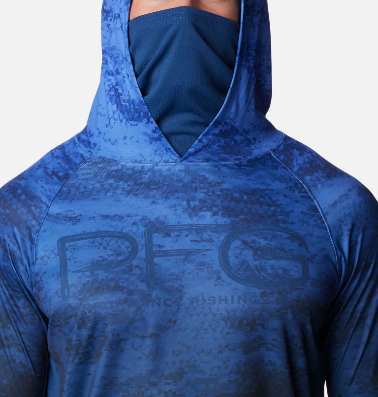 Men's PFG Super Terminal Tackle Vent Hoodie, Color: Violet Sea PFG Camo Gradient, image 4