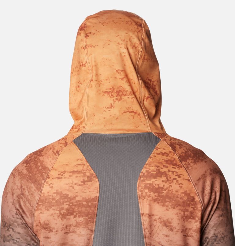 Thumbnail: Men's PFG Super Terminal Tackle Vent Hoodie, Color: Orange Blast PFG Camo Gradient, image 5