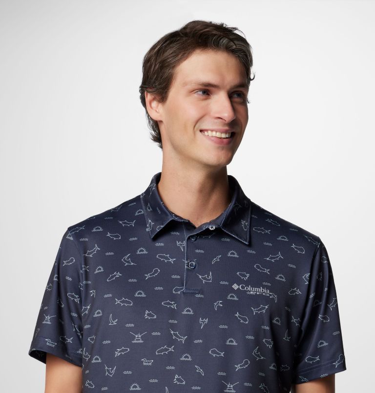 Men's PFG Super Slack Tide Stretch Polo, Color: Nocturnal Deepdivers, image 5