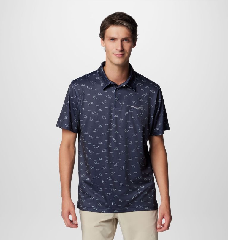 Men's PFG Super Slack Tide Stretch Polo, Color: Nocturnal Deepdivers, image 1
