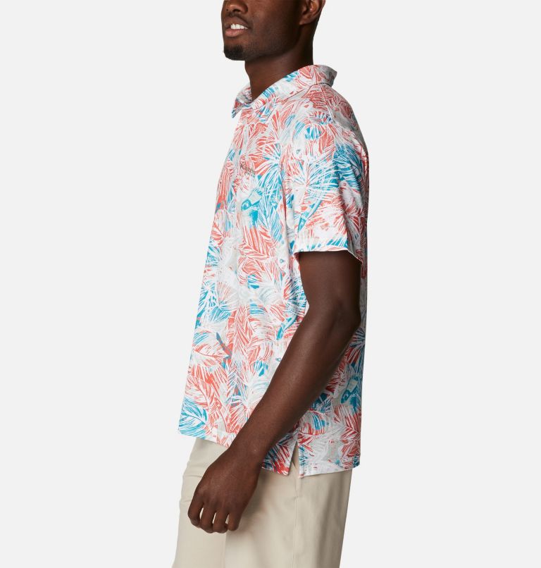 Polo extensible PFG Super Slack Tide Homme, Color: Corange Tropiclure, image 3
