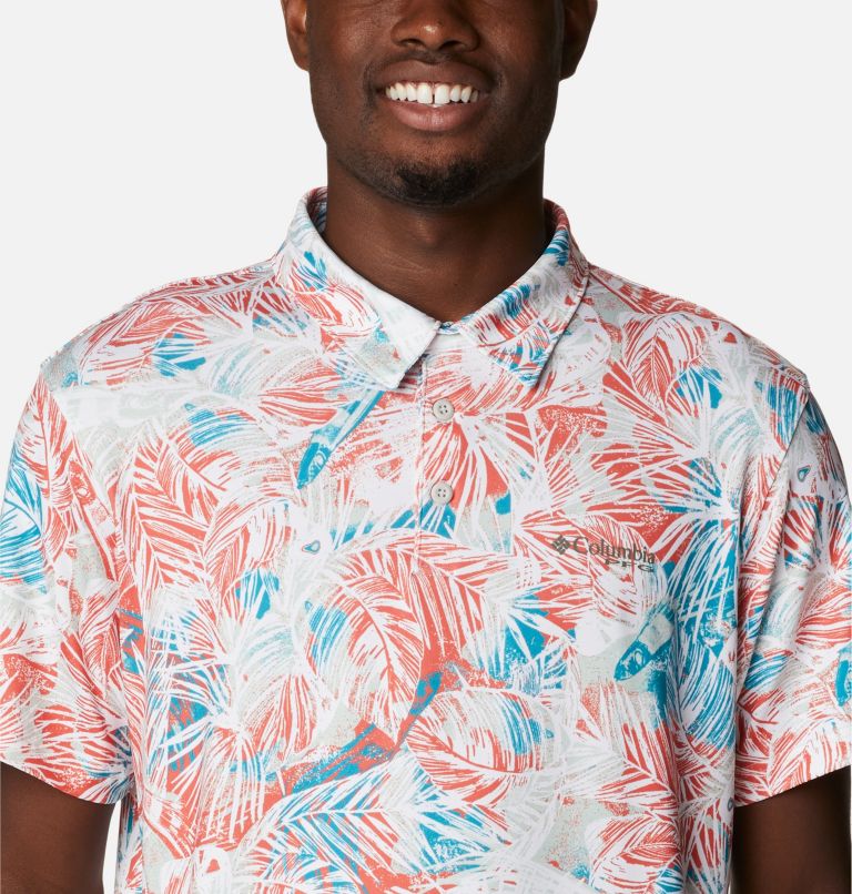 Polo extensible PFG Super Slack Tide Homme, Color: Corange Tropiclure, image 4