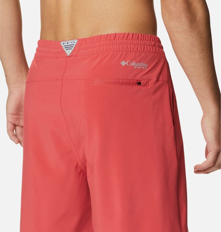 Men's PFG Slack Tide Hybrid Water Shorts, Color: Sunset Red, image 5