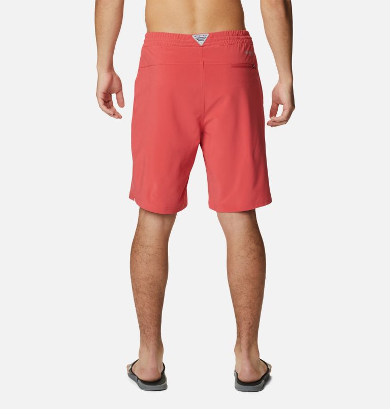 Men's PFG Slack Tide Hybrid Water Shorts, Color: Sunset Red, image 2