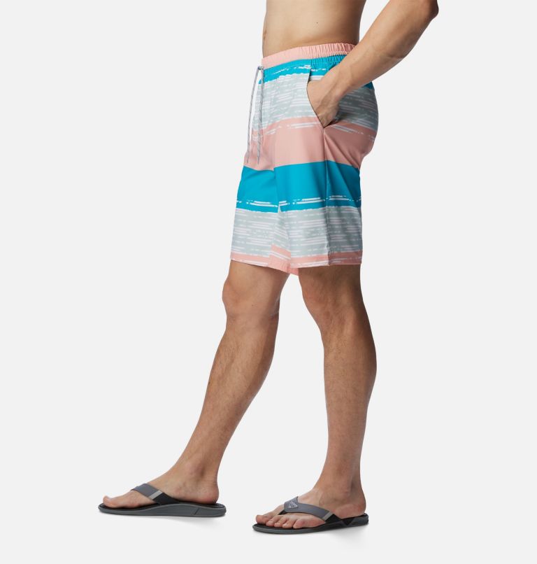 Men's PFG Super Slack Tide Hybrid Water Shorts, Color: Cool Green Ikat Rainbow, image 3