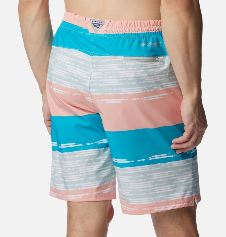 Thumbnail: Men's PFG Super Slack Tide Hybrid Water Shorts, Color: Cool Green Ikat Rainbow, image 5