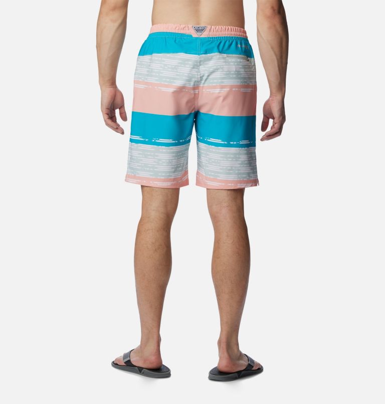 Men's PFG Super Slack Tide Hybrid Water Shorts, Color: Cool Green Ikat Rainbow, image 2