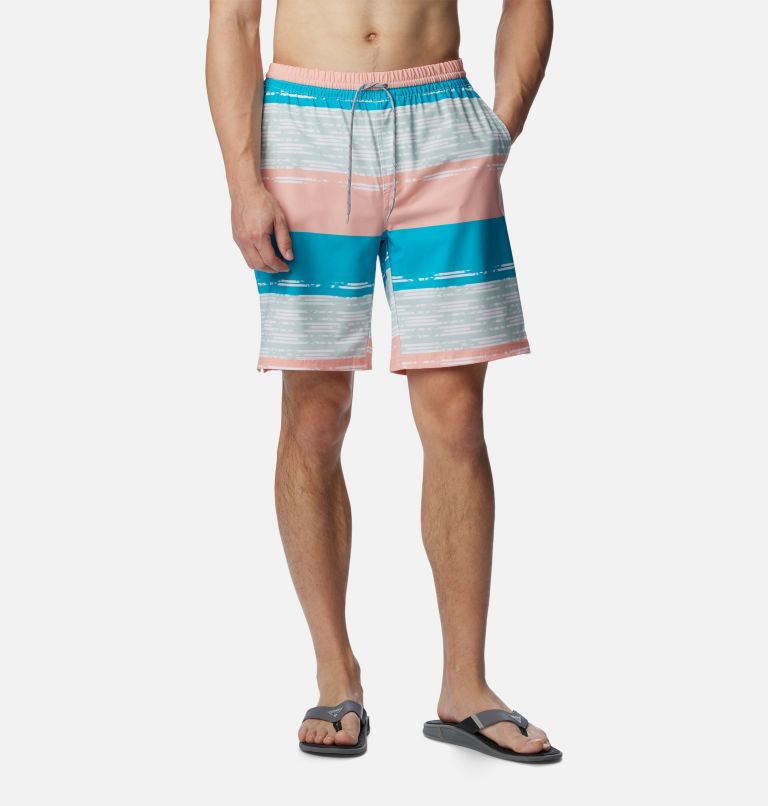 Men's PFG Super Slack Tide Hybrid Water Shorts, Color: Cool Green Ikat Rainbow, image 1