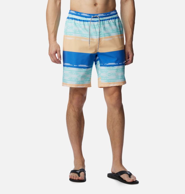 Men's PFG Super Slack Tide Hybrid Water Shorts, Color: Vivid Blue Ikat Rainbow, image 1