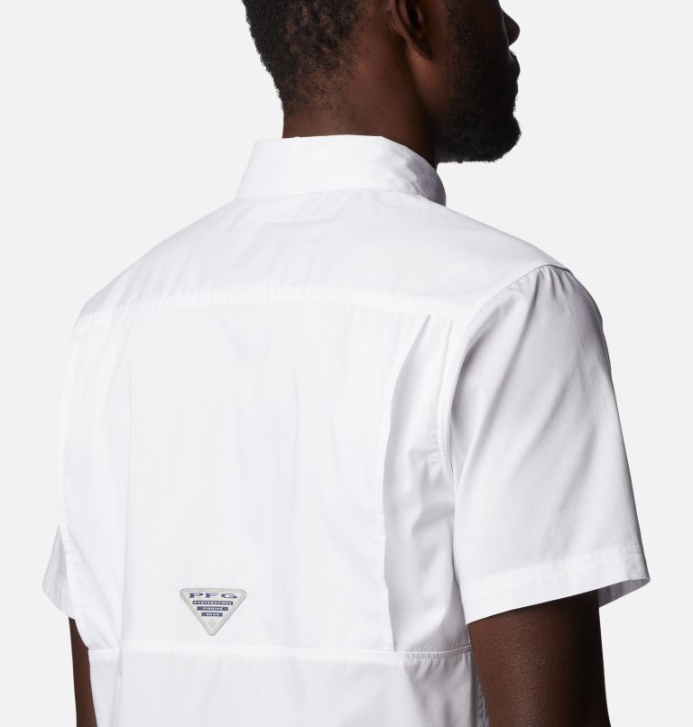 Thumbnail: Men's PFG Bonefish Short Sleeve Shirt, Color: White, image 5