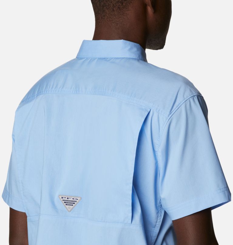 Thumbnail: Men's PFG Bonefish Short Sleeve Shirt, Color: Agate Blue, image 5