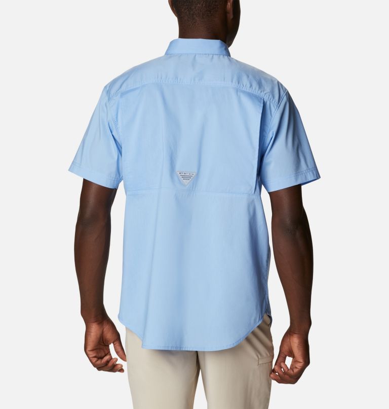 Men's PFG Bonefish Short Sleeve Shirt, Color: Agate Blue, image 2