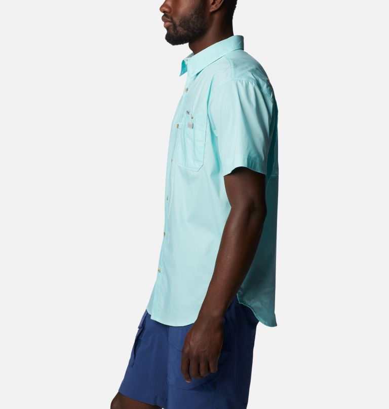 Thumbnail: Men's PFG Bonefish Short Sleeve Shirt, Color: Gulf Stream, image 3