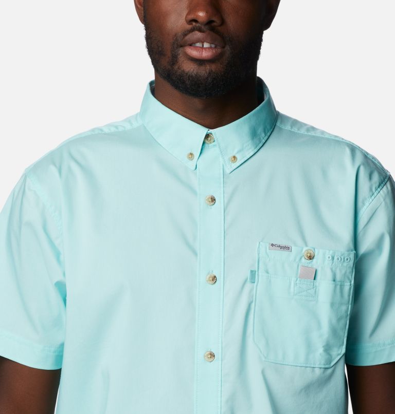 Thumbnail: Men's PFG Bonefish Short Sleeve Shirt, Color: Gulf Stream, image 4