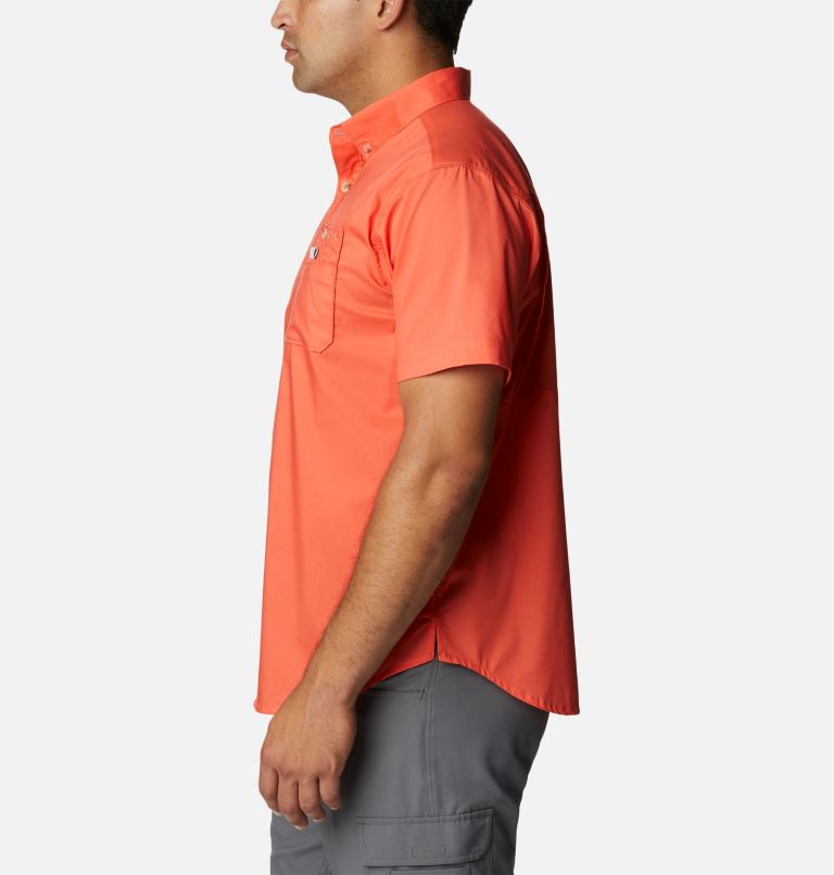 Men's PFG Bonefish Short Sleeve Shirt, Color: Corange, image 3