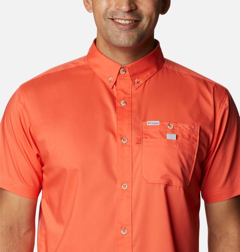 Men's PFG Bonefish Short Sleeve Shirt, Color: Corange, image 4