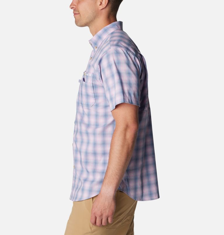 Men's PFG Super Bonefish Short Sleeve Shirt, Color: Minuet Ombre Check, image 3
