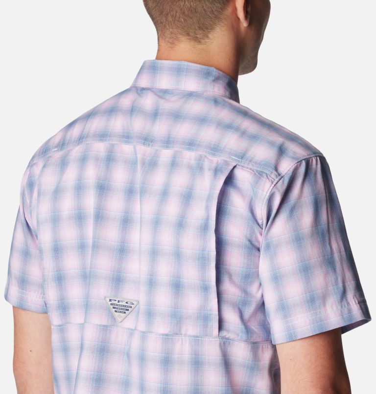 Men's PFG Super Bonefish Short Sleeve Shirt, Color: Minuet Ombre Check, image 5