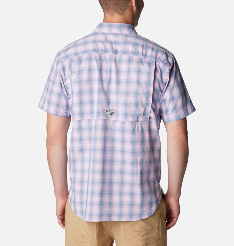 Men's PFG Super Bonefish Short Sleeve Shirt, Color: Minuet Ombre Check, image 2