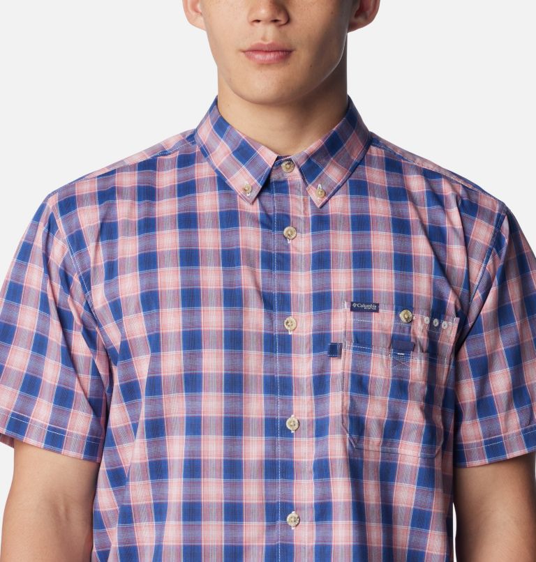 Men's PFG Super Bonefish Short Sleeve Shirt, Color: Sunset Red Ombre Check, image 4