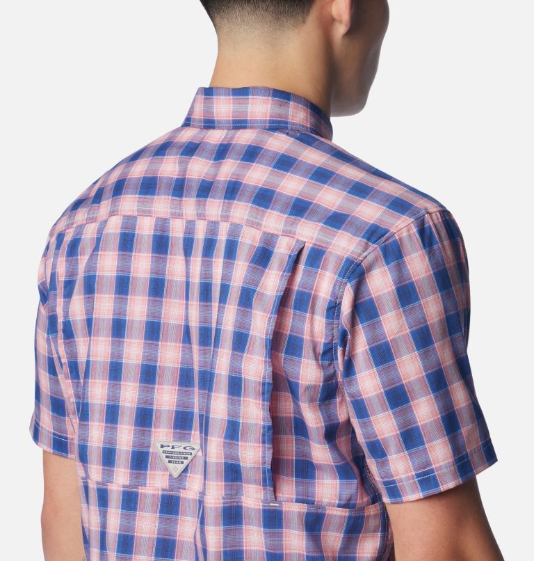 Men's PFG Super Bonefish Short Sleeve Shirt, Color: Sunset Red Ombre Check, image 5
