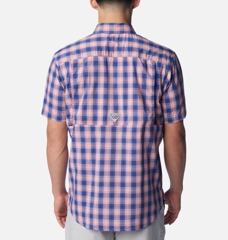 Men's PFG Super Bonefish Short Sleeve Shirt, Color: Sunset Red Ombre Check, image 2