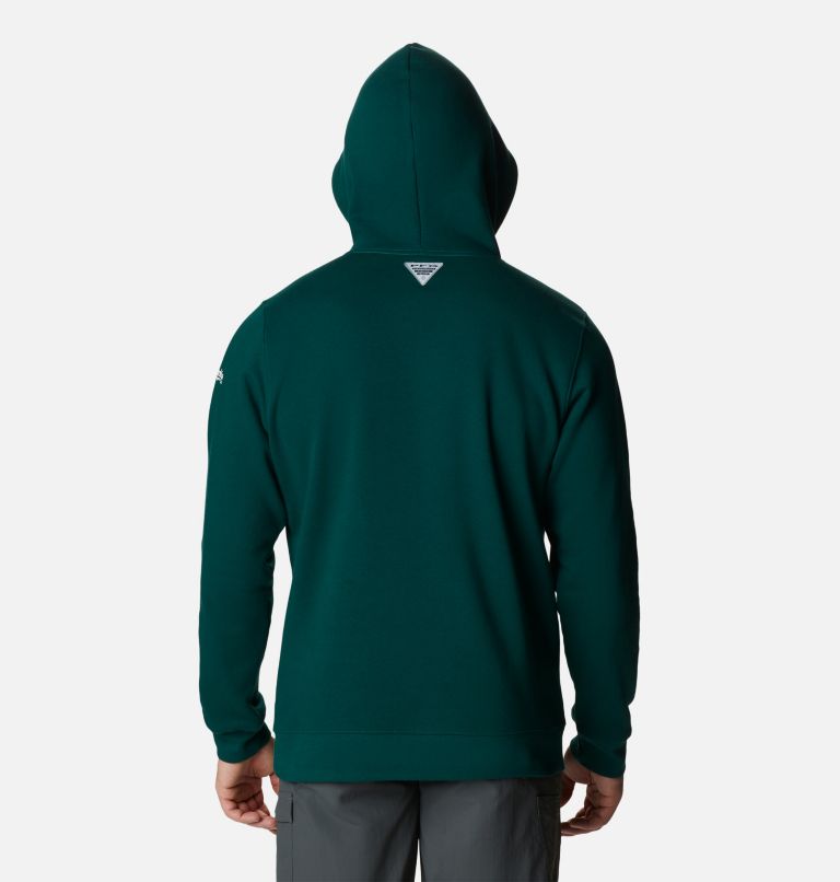 Men's PFG Hooks Fill Hoodie, Color: Dark Ivy, Red Spark Reel Joy, image 2