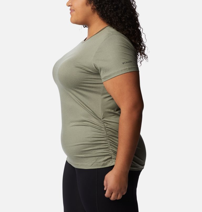 Thumbnail: Women's Leslie Falls Short Sleeve Shirt - Plus Size, Color: Stone Green, image 3