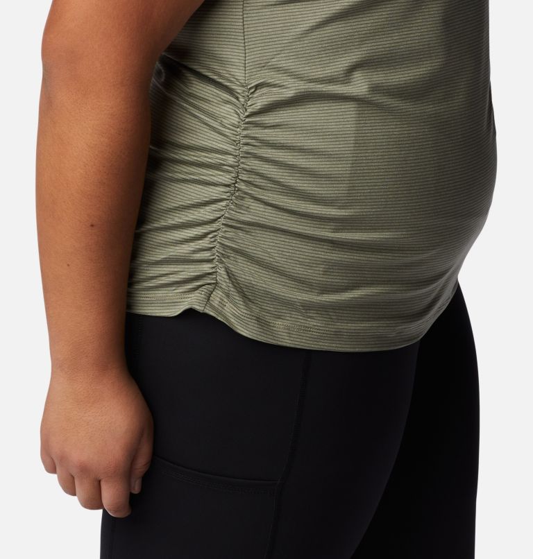 Thumbnail: Women's Leslie Falls Short Sleeve Shirt - Plus Size, Color: Stone Green, image 5