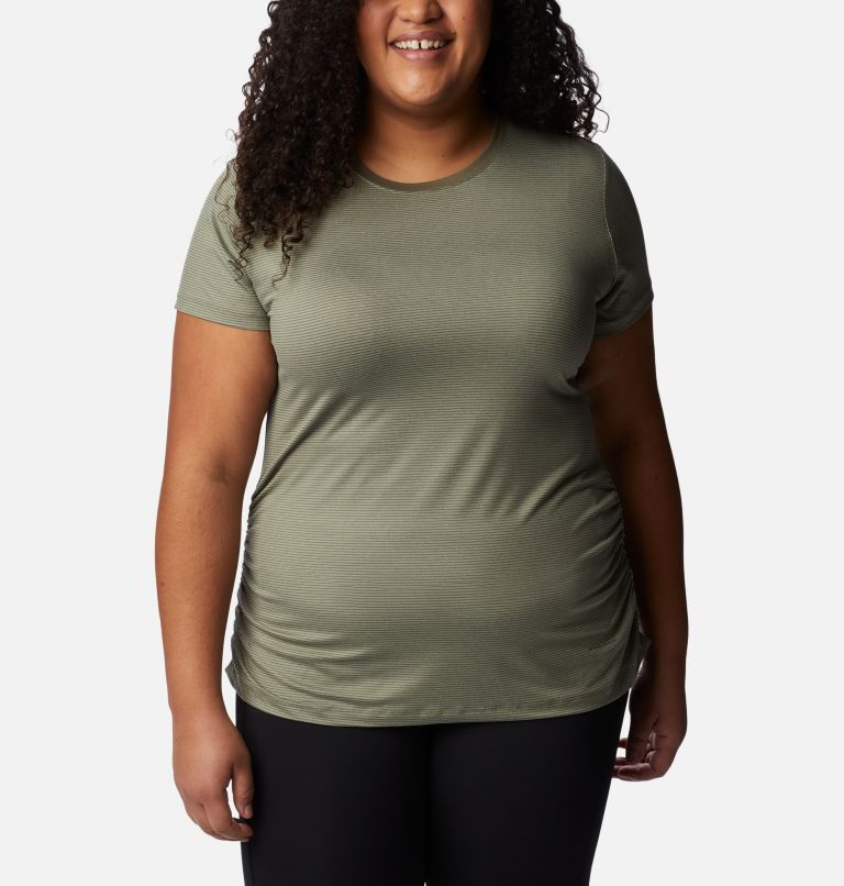 Thumbnail: Women's Leslie Falls Short Sleeve Shirt - Plus Size, Color: Stone Green, image 1