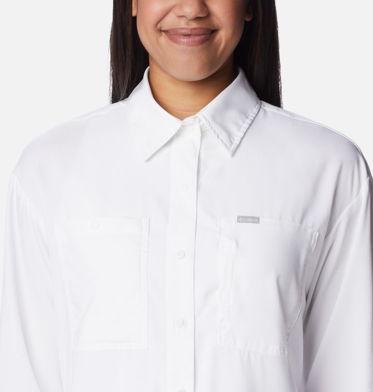 Thumbnail: Women's Silver Ridge Utility Long Sleeve Shirt, Color: White, image 4